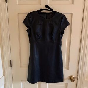 Zara Faux Leather Black Dress